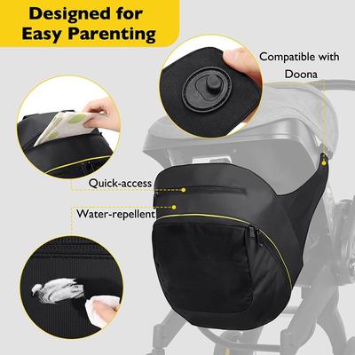 Mama Aufbewahrungstasche Für Doona Kinderwagen Zubehör Tragbare Aufbewahrungstasche Mama Rucksack 2 in 1 Schwarz Wasserdichte Wickeltasche