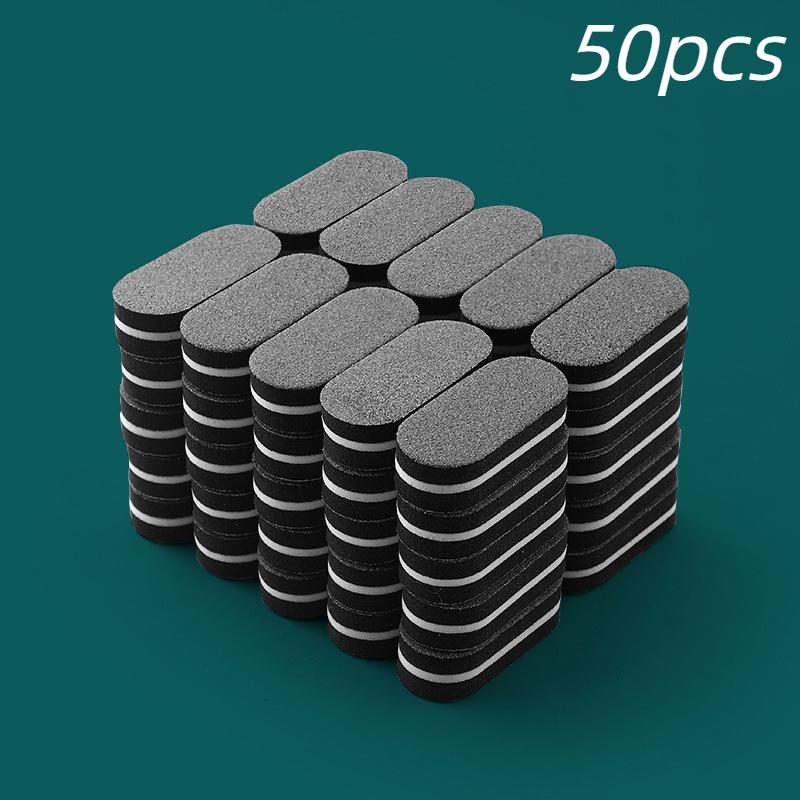 50PCS Nail File Polishing Sponge Mini Small Oval Double Sided Polishing Repair Type Bean Curd Block Manicure Tool Manicure Set