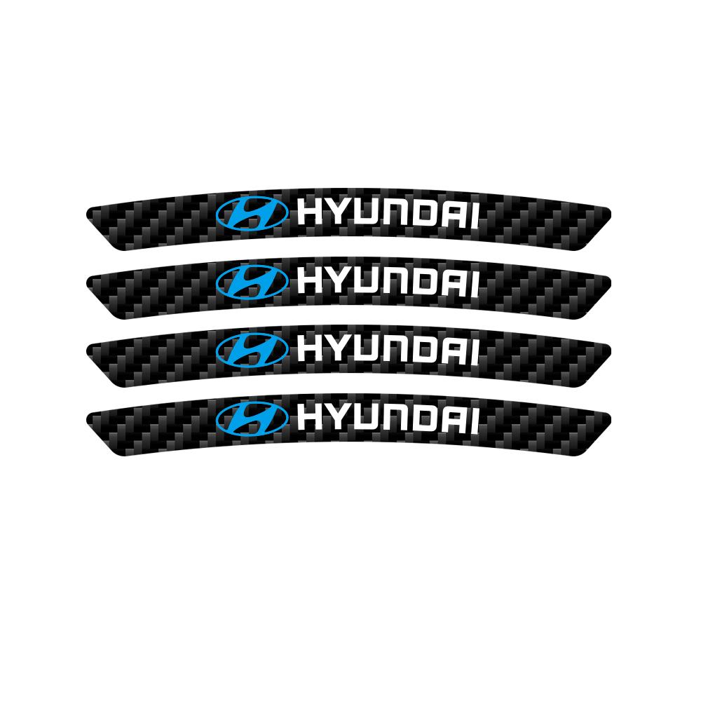 Car Accessories Carbon Fiber Auto Wheel Hub Stickers Auto Emblem Decal For Hyundai Genesis N-LINE I10 I20 I30 I40 IX20 IX35 Kona E7