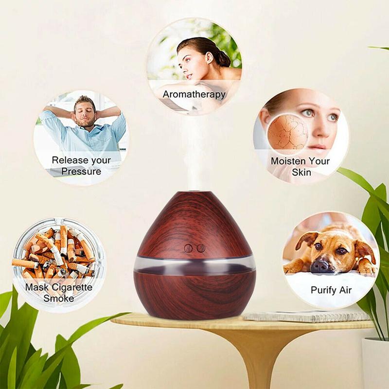 300ML LED Zdalny ultradźwiękowy nawilżacz powietrza Aroma Dyfuzor