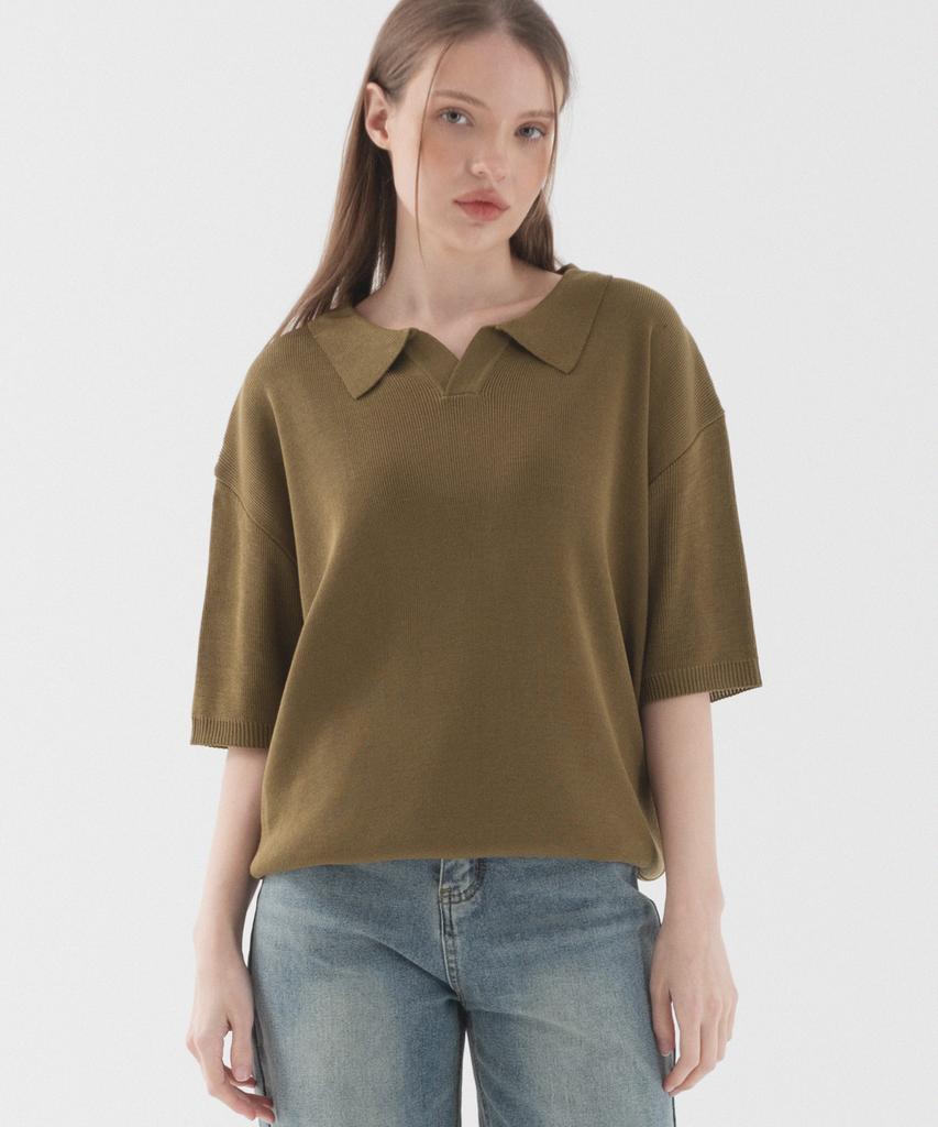 PIANER [2 Pack] Classic Open Collar Short Sleeve Knit (4 Colors)