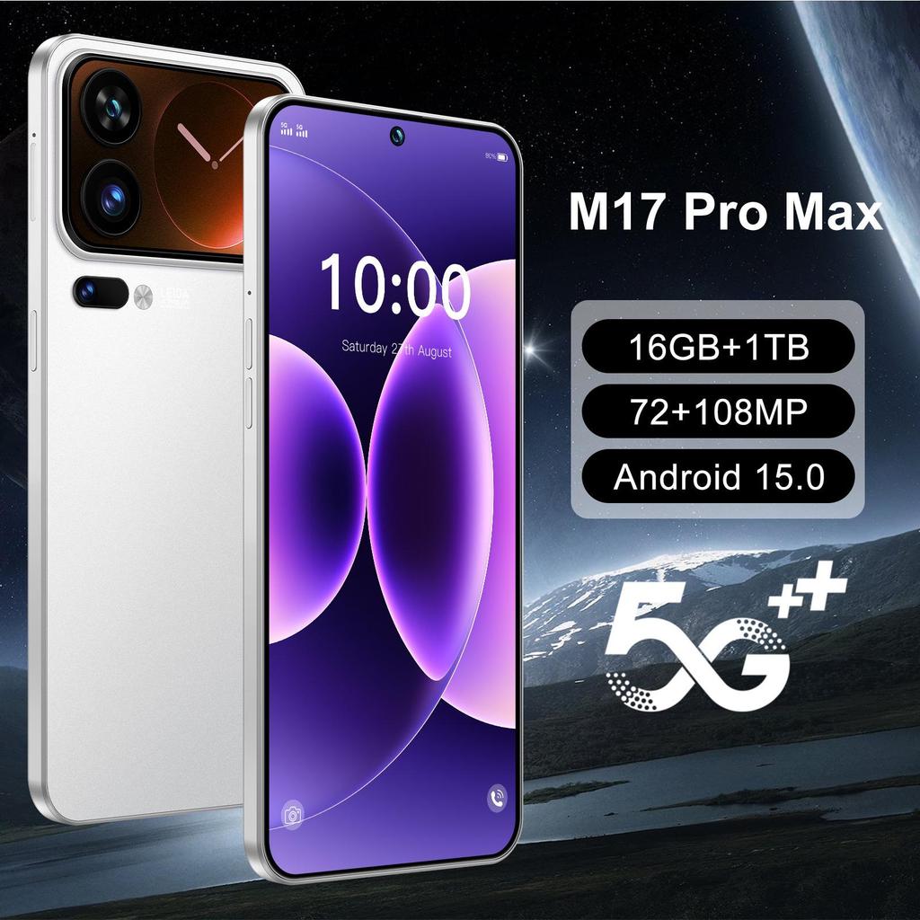 New Cross-border M17 Pro Max HD Smartphone with 16GB RAM+1TB Storage and Large All-in-One Display