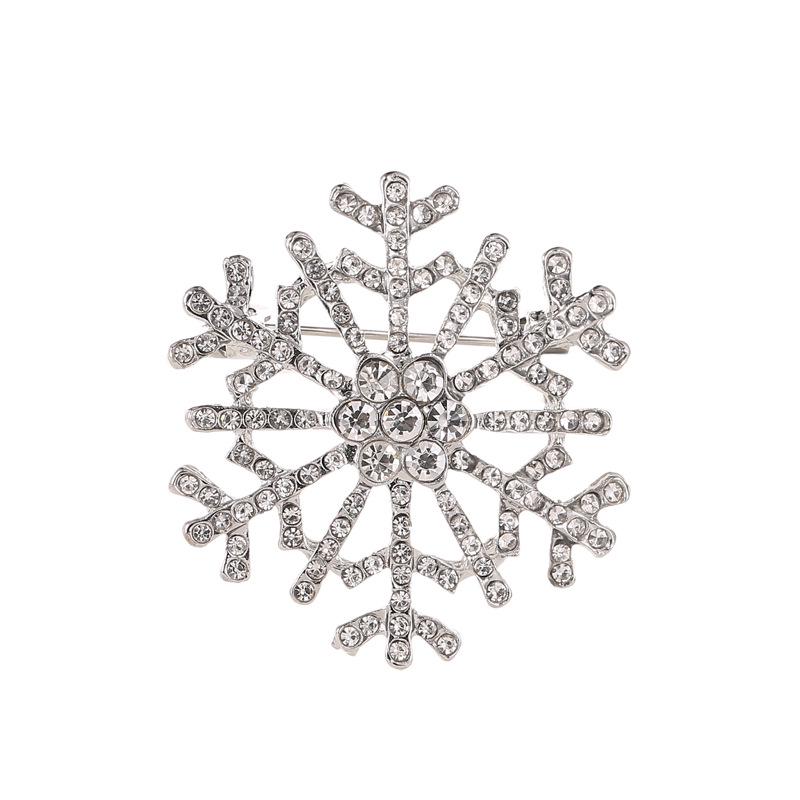 

European Chic Snowflake Brooch with Rhinestones - Festive Christmas Design Fashion Accessory