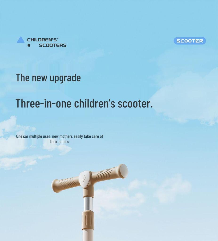 Folding Kids' Scooter with Seat, Ages 1-10, for Boys and Girls