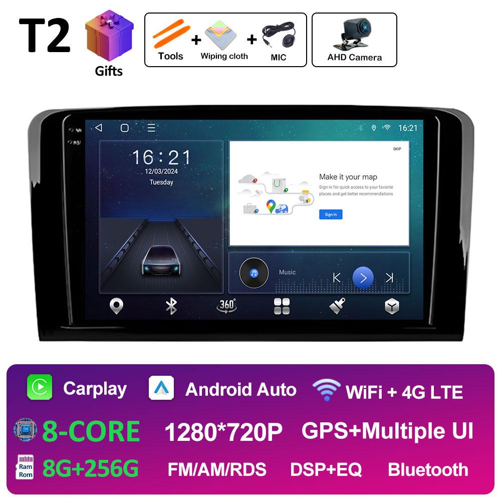 Player Radio Video Multimedia Auto Android 14 Pentru Mercedes Benz CLASS ML W164 Wireless Carplay Ventilator Răcire DSP Stereo Accesorii