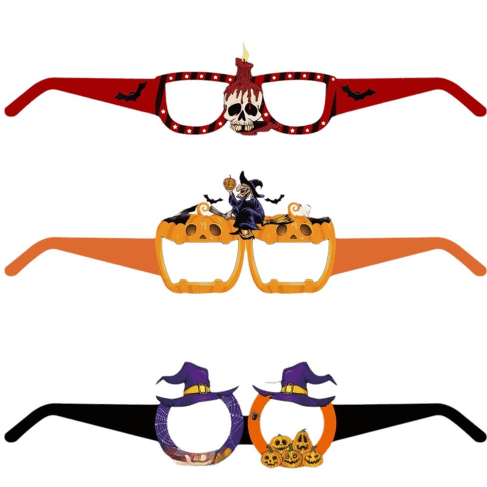 6 pcs Funny Cosplay Eyeglass Spider Design Party Photo Props Halloween Paper Glasses  Party