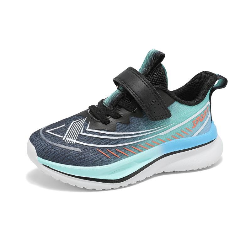 Children's red rabbit running shoes mesh breathable medium and large children's Velcro boys non-slip elementary school students Velcro sneakers