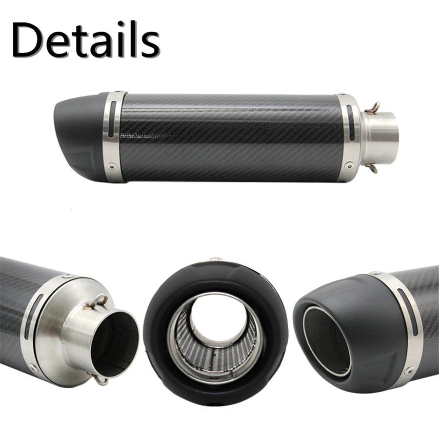 51mm Universal Motorcycle Exhaust Modified Scooter Exhaust Glossy Carbon Fiber