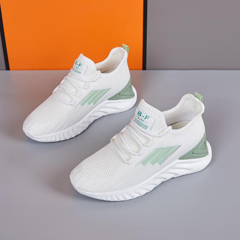 Women's Spring and Summer Breathable White Shoes Mesh Shoes Lightweight Soft Sole Sports Shoes for Women