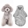 Winter Pet Clothes Costume with Hat Button Keep Warm for Dog Cat Gray