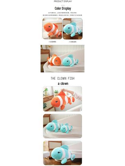 Clownfish Plush Toy Pillow - Stuffed Sea Animal Gift for Girls