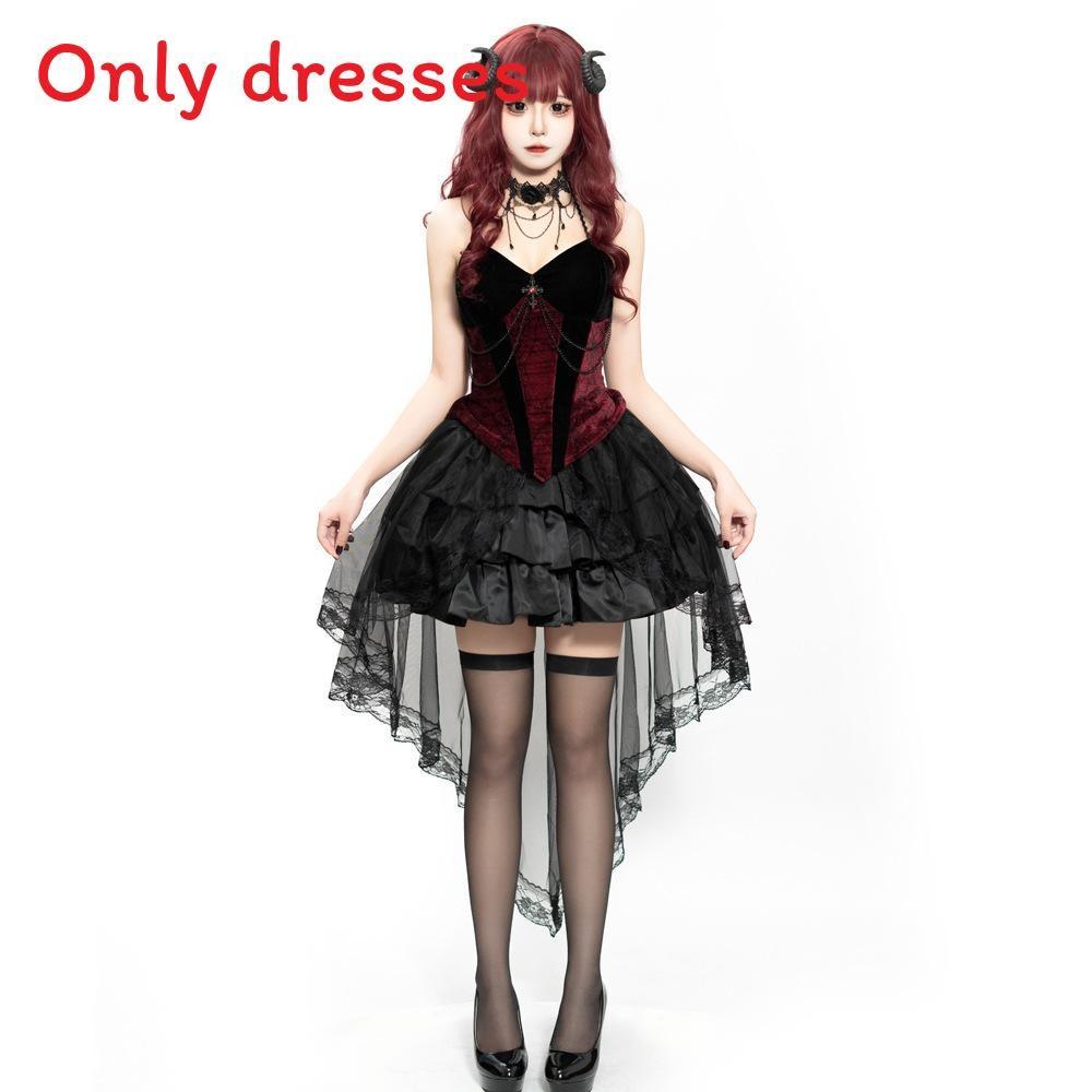 

Gothic Vampire Costume For Women With Polyester Fabric For Halloween Cosplay Events XL