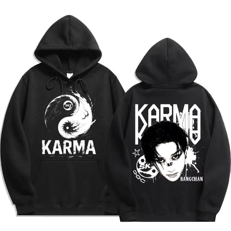 KPOP 4. Album "KARMA" Unisex Oversized Hoodie im gleichen Stil FELIX HAN BANGCHAN CHANGBIN HYUNJIN LEE KNOW K-POP Merchandise Bekleidung