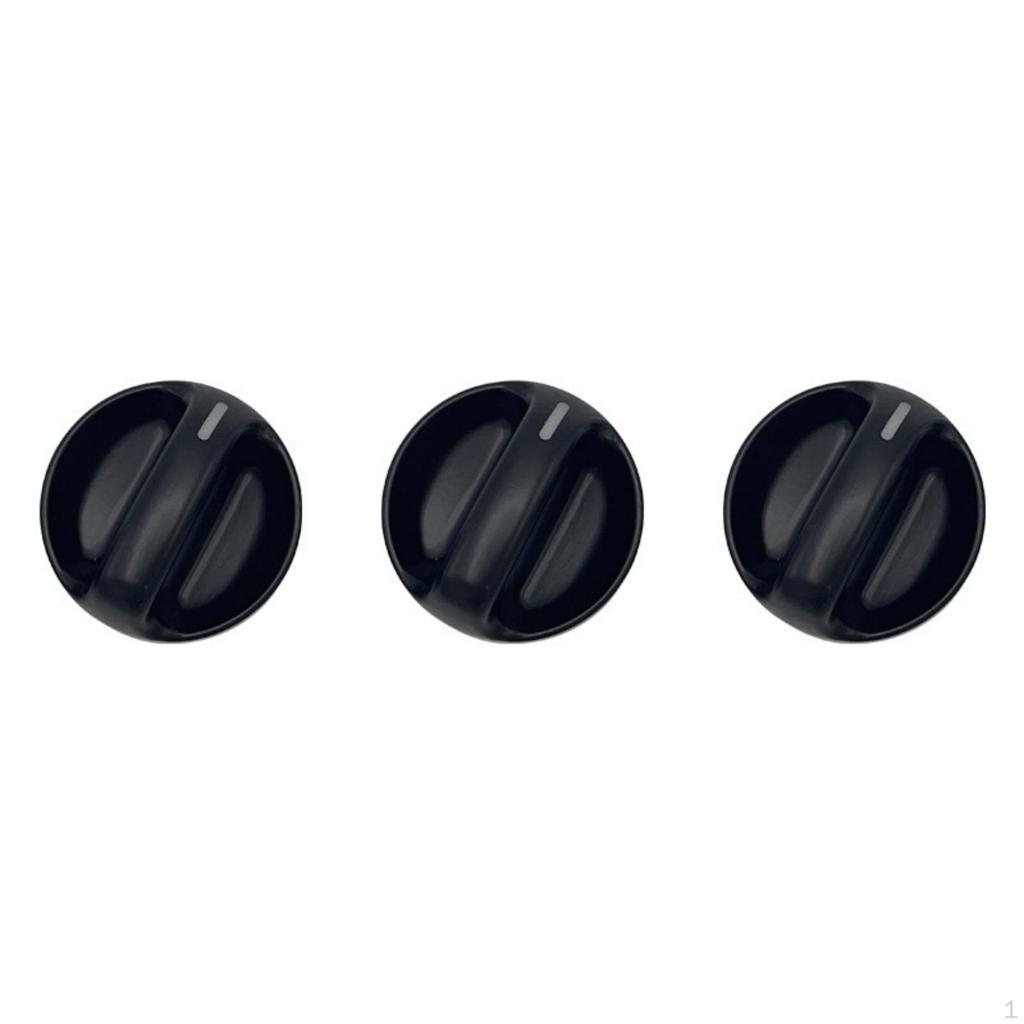 3 Pieces Heater Control Knob Round A/C Compact for Dashboard
