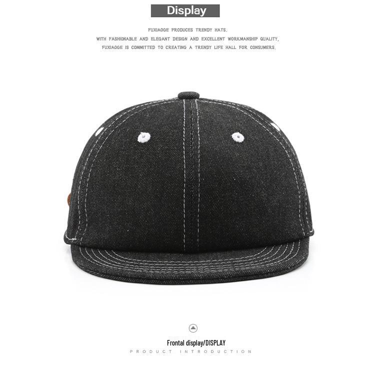 Unisex Denim Applique Baseball Cap - Korean & Japanese Style Soft Top Duckbill Hat Trend