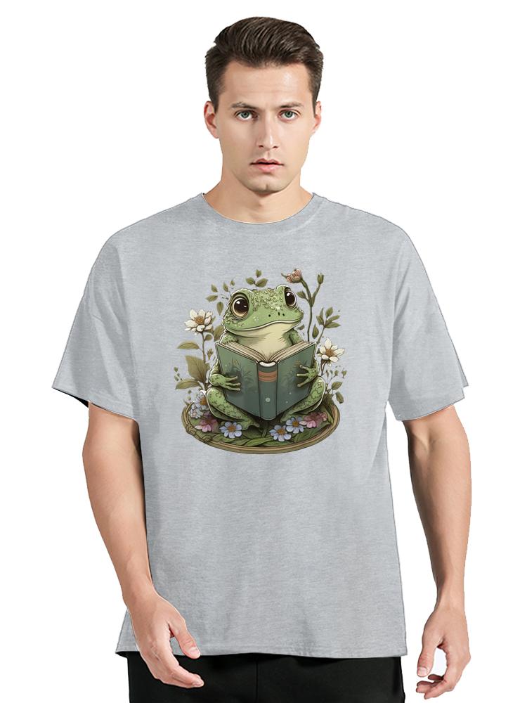 Cute Cottagecore Floral Frog Aesthetic Graphic TShirt Casual T Shirt Cotton Tops Tees Unisexs Clothes Oversized Unisex Tshirt