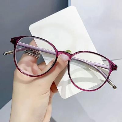 Gafas de lectura redondas de estilo coreano con protección contra la luz azul para hombres y mujeres, elegantes y cómodas