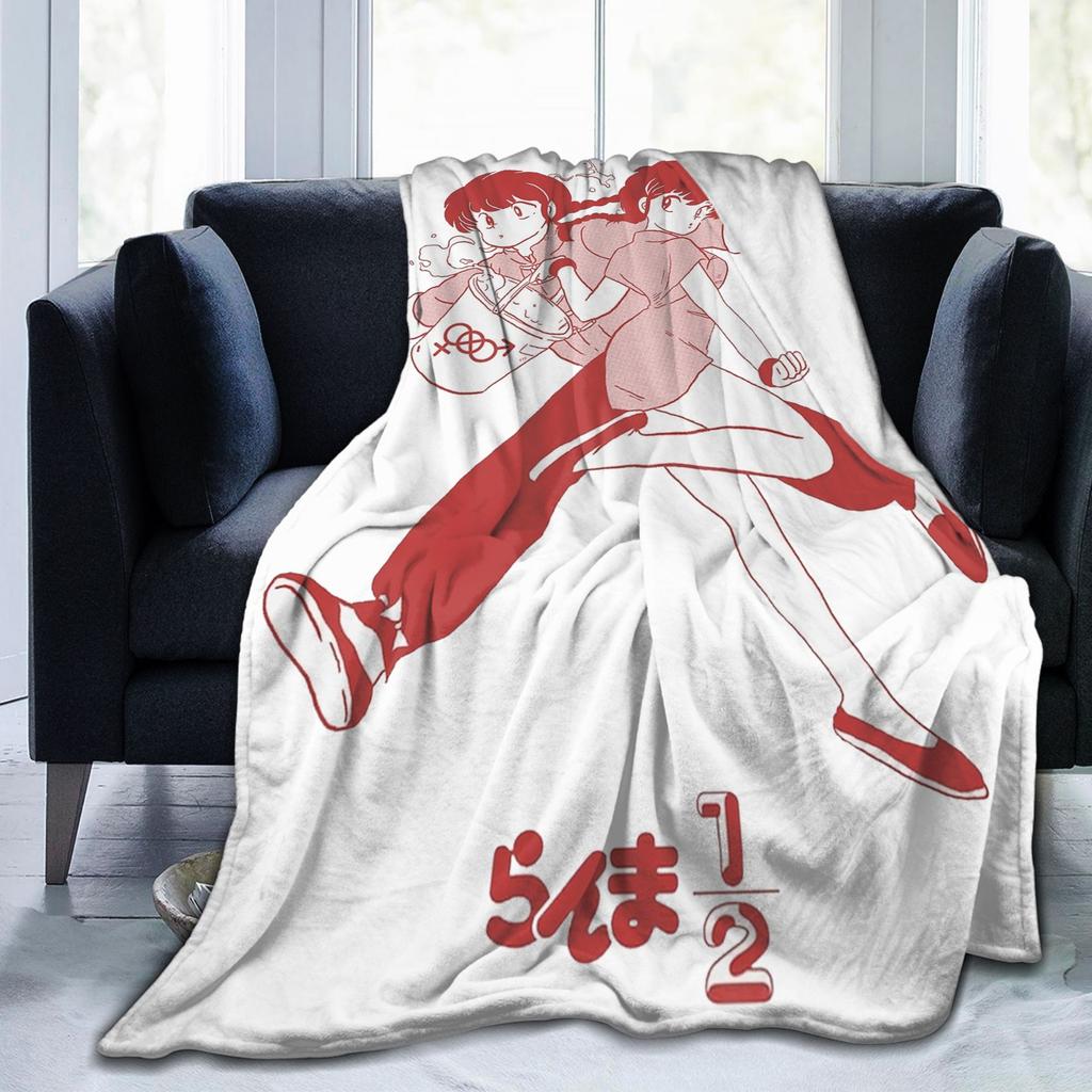 Ranma 1/2 Japanese Anime Blanket Fleece Spring/Autumn Multifunction Lightweight Throw Blankets for Bed Bedroom Rug Piece