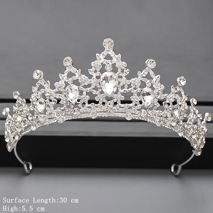 Coroană Culoare Argintie și Tiară Accesorii de Păr Pentru Femei Accesorii Nuntă Coroană Pentru Mireasă Cristal Stras Tiară Diademă