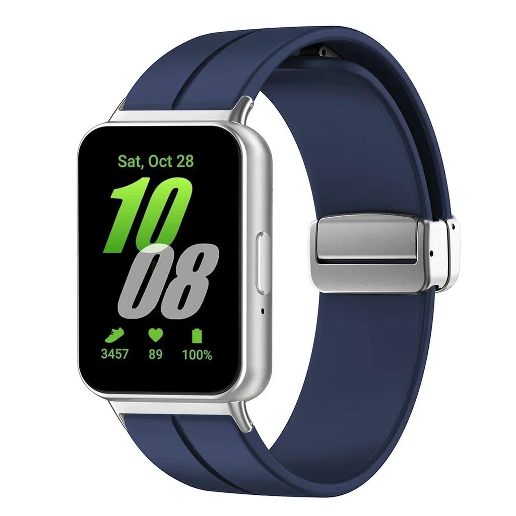 Cinturino in Silicone per Samsung Galaxy Fit3 Cinturino per Orologio Fibbia Magnetica Braccialetto Sostituzione Correa
