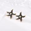 Vintage Starfish Stainless Steel Stud Earrings For Women Enamel Geometric Gold Color Earrings Ocean Beach Summer Jewelry Gift
