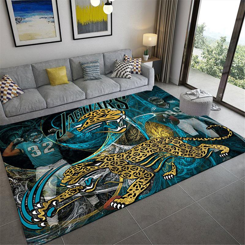 Tappeto Jacksonville Jaguars per Soggiorno Camera da Letto Casa Decorazione Divano, Tappetino Antiscivolo per Giochi Bambini