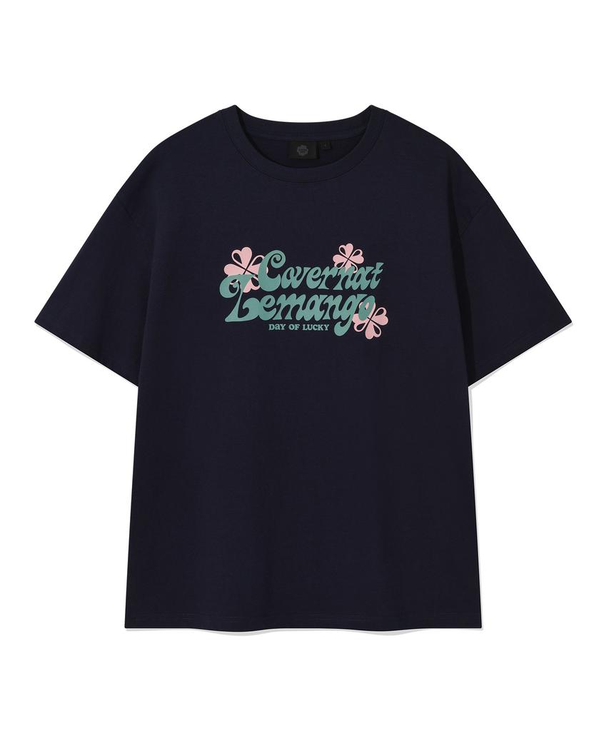 COVERNAT WOMAN [Covernat X Lemango] Women'S Graphic Oversized T-Shirt Navy