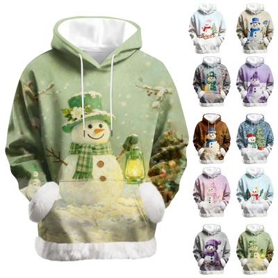 Damen Casual Mode Print Langarm Kapuzenpullover Top