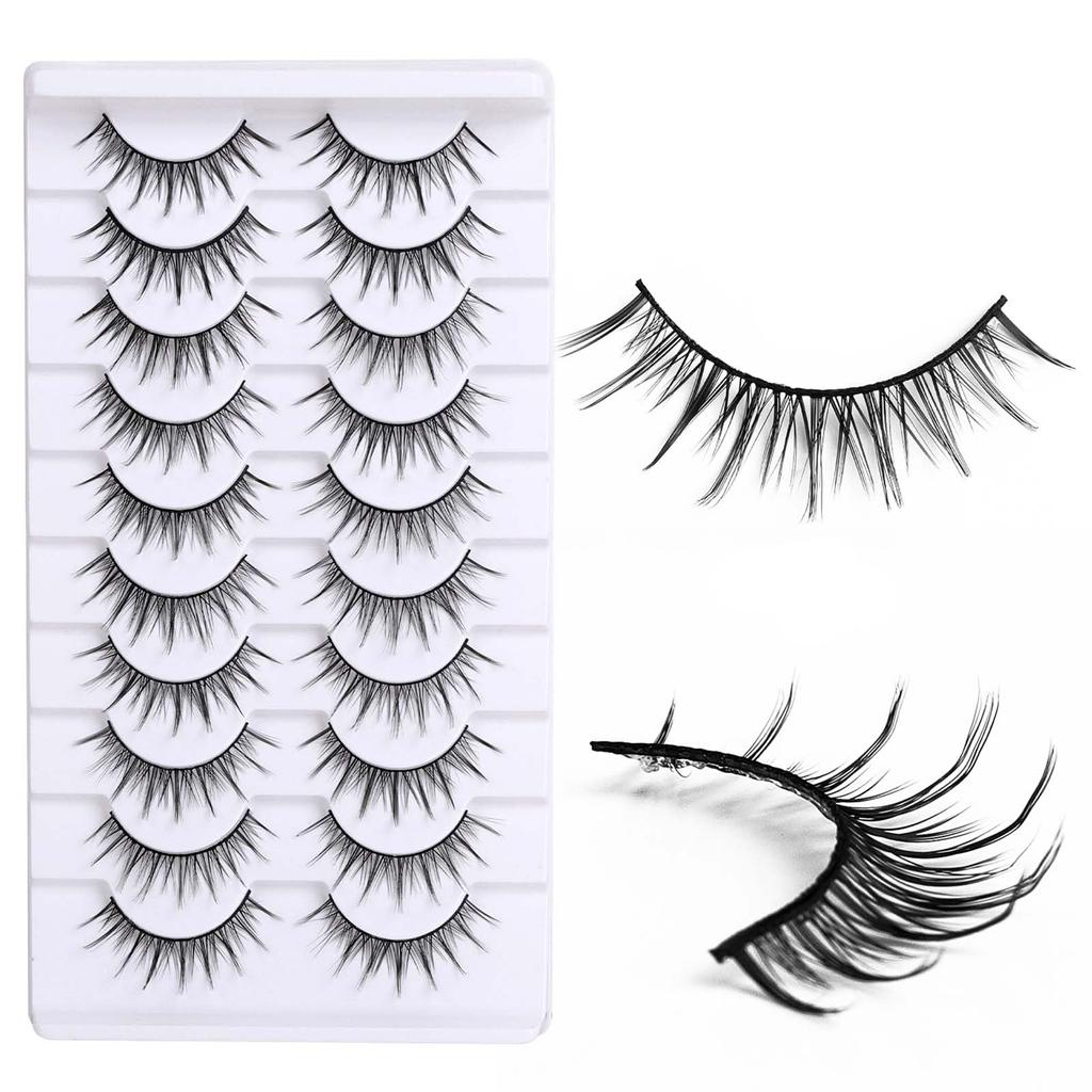 10 Pairs Eye Lashes for Women, False Eyelashes, Natural Sunflower Lashes for Daily Makeup and Special Occasions, Easy to Apply Fake Lashes, DIY Eyel