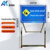 Anke Reflective Stainless Steel Construction Detour Warning Sign