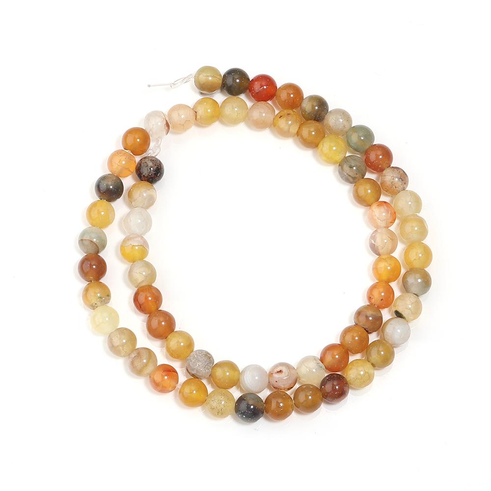 

6 8 10mm Natural Stone Yellow Dragon Agate Beads Round Loose Spacer Beads For DIY Jewelry Making Necklace Bracelet Accessories