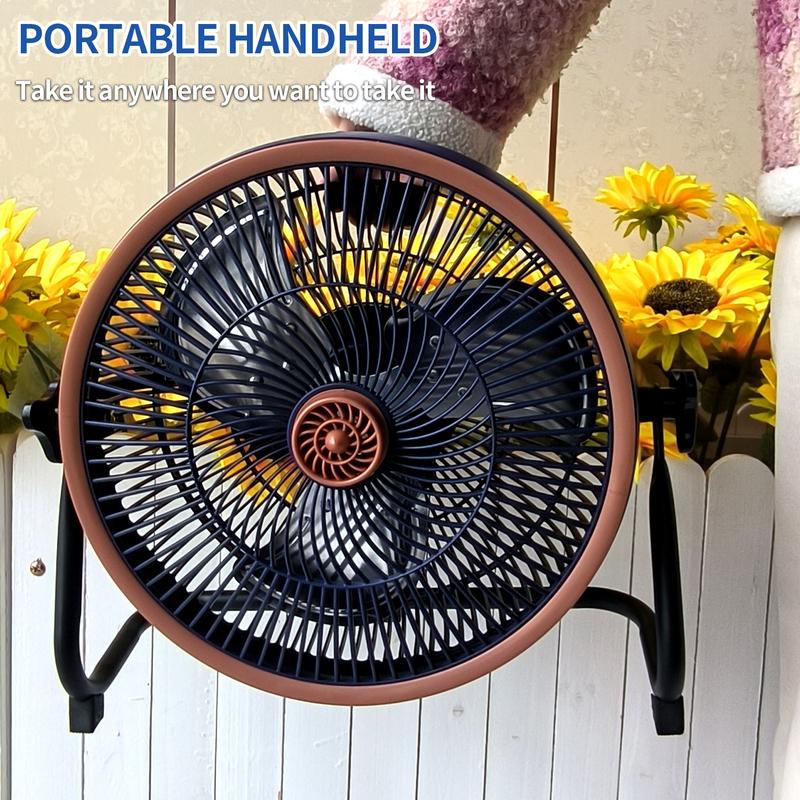 Portable Battery Operated Solar Fan Rechargeable for 6-24 Hours Use Ideal for Camping Patio Fishing with USB Output