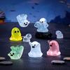 10Pcs Glowing Ghosts For Halloween Resin Decorations,Glow At Night Ghost Elf Ornament Micro Landscape Home Garden Decor