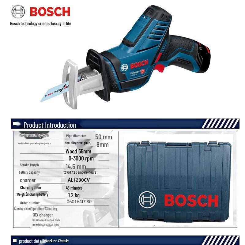 BOSCH GSA 12V-LI Cordless Reciprocating Saw CN plug (adapter included)