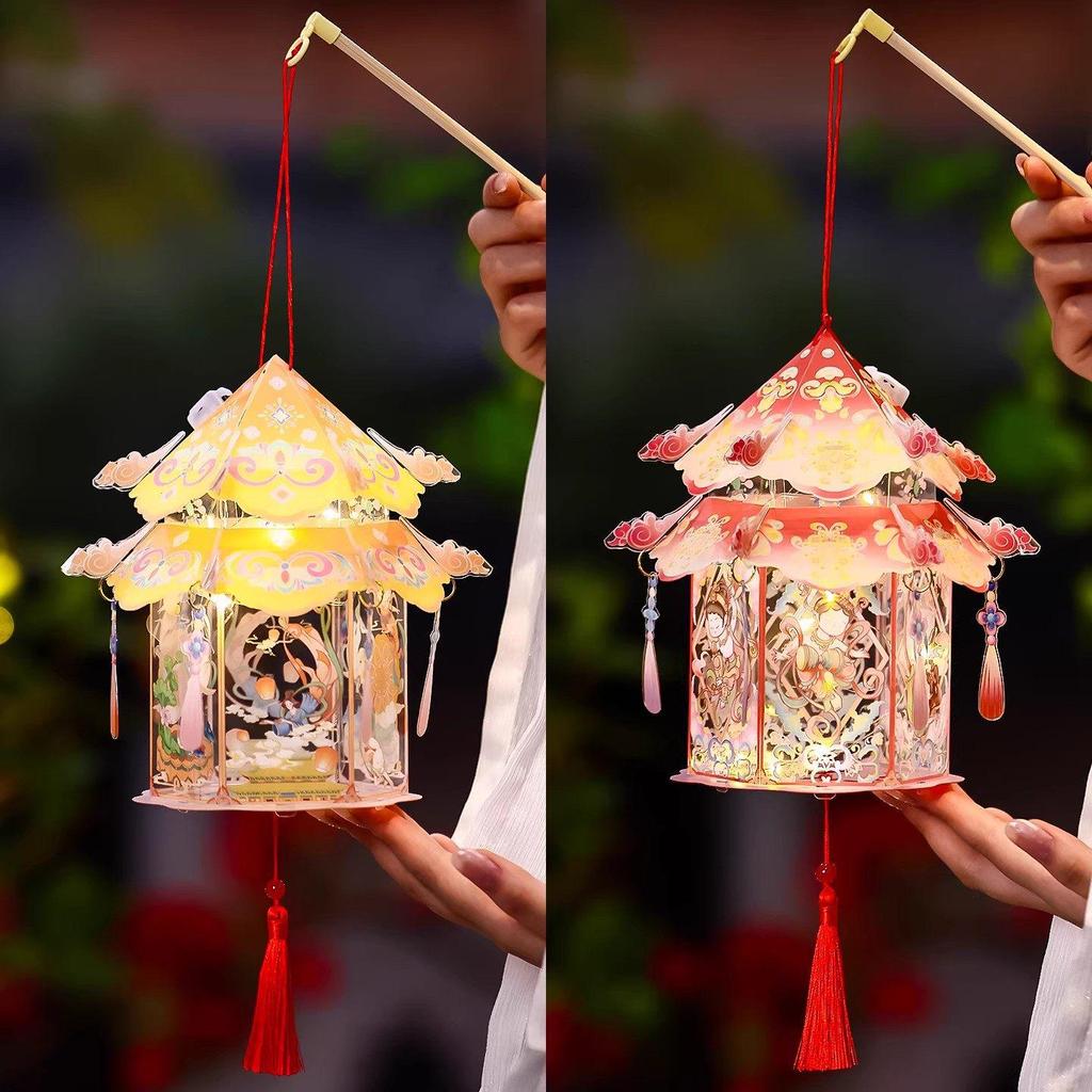 Handmade New Year Gourd Flower Lantern - Children’s Ancient Style Palace Lantern for Lantern Festival