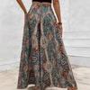 2025 Bohemian Wide-Leg Pants: Retro Colorful Print, Casual High-Waisted Loose Fit