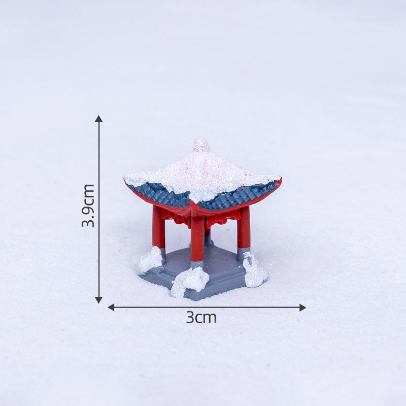 Micro-landscape Jiangnan Snow Scene Sand Table Pavilion Bridge GateRockery Landscaping Materials Decorations, Accessories, Small Ornaments
