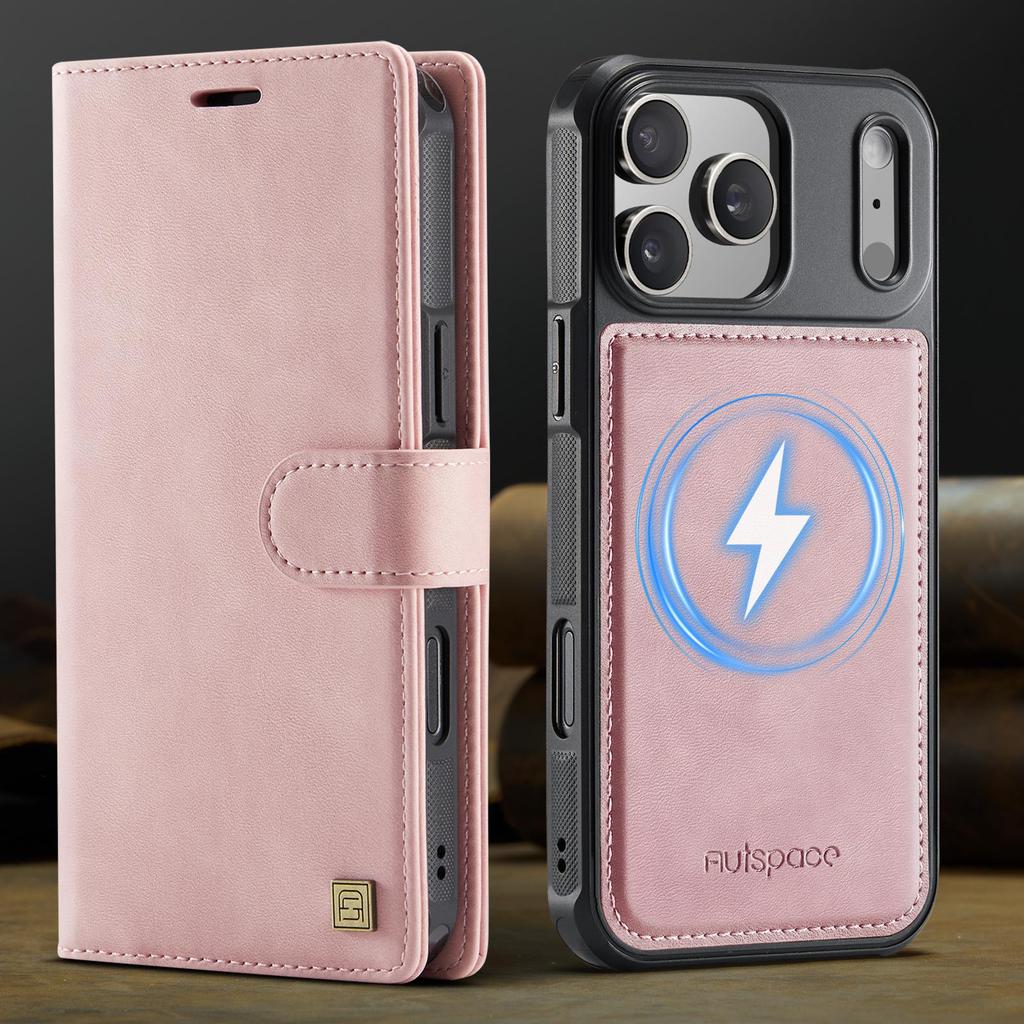 Detachable Flip Magnetic Leather Phone Wallet Case Book With Stand For Magsafe iPhone 17 16 15 12 Pro Max Samsung S25 Plus S24 Ultra Card Holder Cover