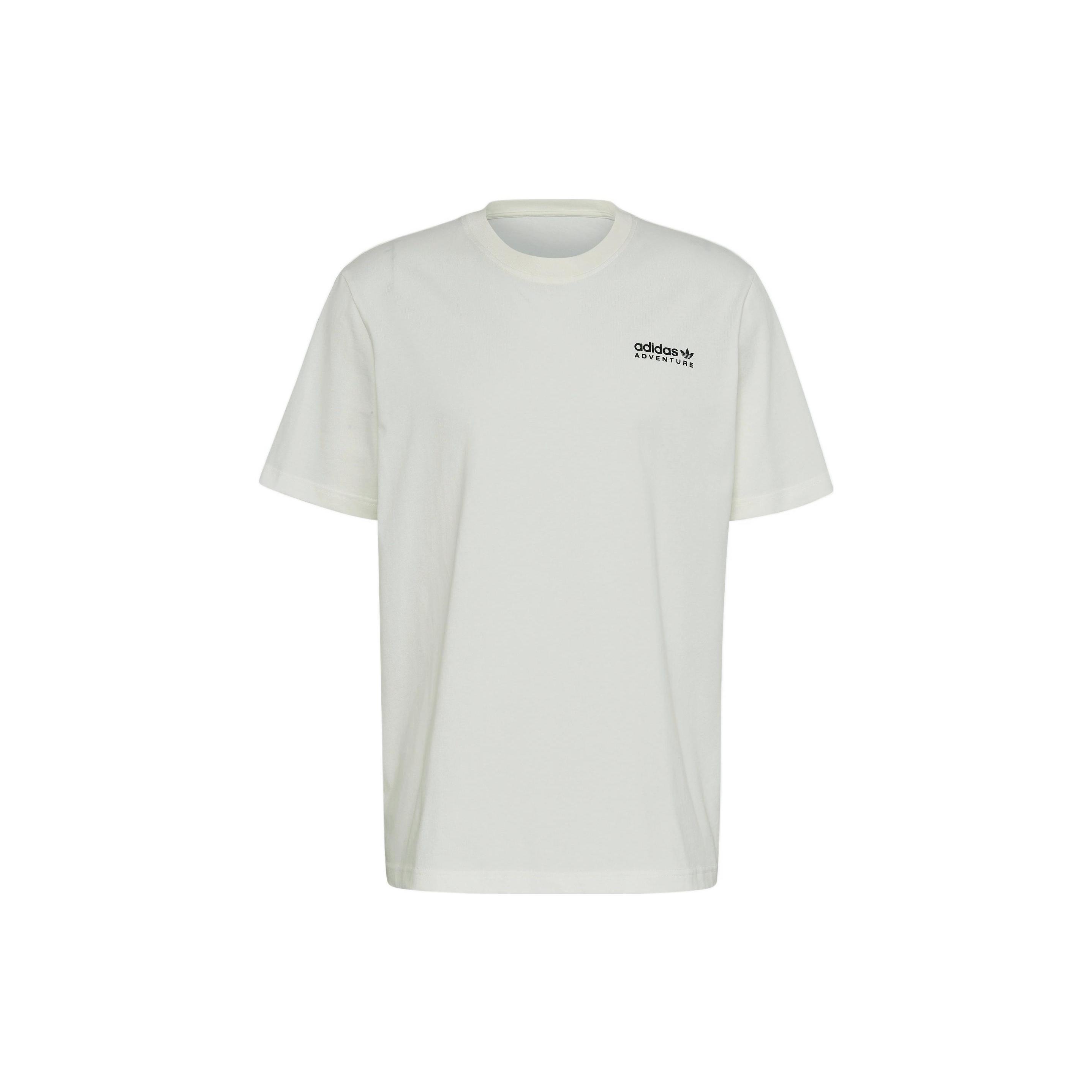 Men s adidas originals Outdoor Logo Printing Short Sleeve Jade White T-Shirt HK5011 L