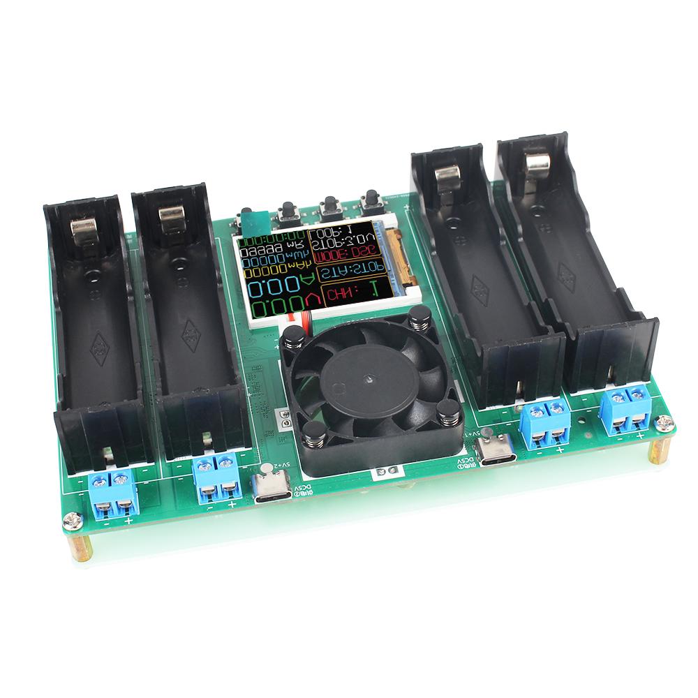 5V 18650 Lithium Battery Capacity Tester Resistance Analyzer 4 Channel Electronic Load Tester Type-C Dual Port Input