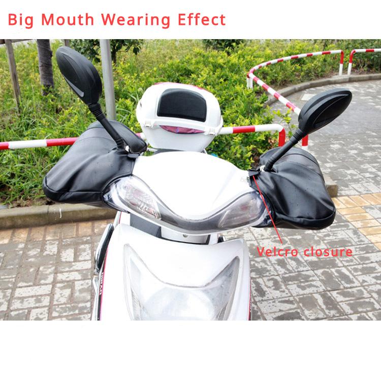 Motorbike Handlebar Cover Hand Warm Padded and Thickened Electric Car Riding Windproof Cold Gloves for Winter