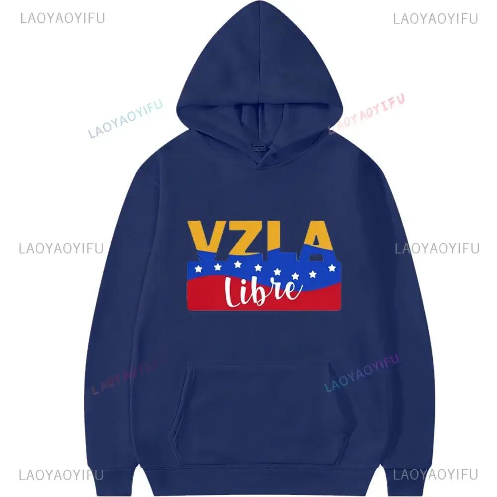 Venezuela Libre Sweatshirt Hasta El Final Con Venezuela Gift for Venezuelans Spring and Autumn Long Sleeve Men Pullovers