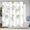 White Greenery Bath Shower Curtain Waterproof Decorative Polyester Fabric 3D Printed Customizable Home Decor Bathroom Decor Wind
