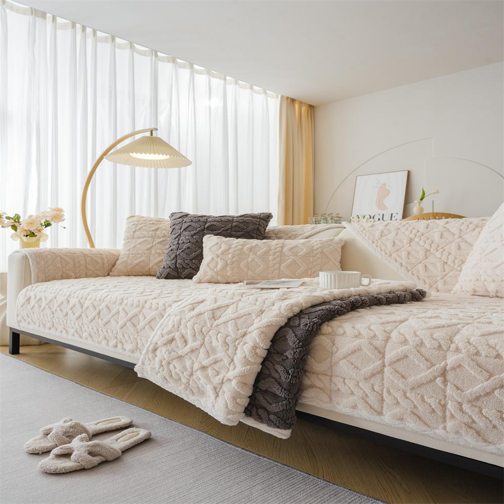 

Simple Winter Sofa Cushion Plush Cushion Cushion Cover Towel Sofa Cover Anti-slip Thickening 70x70cm 1pc