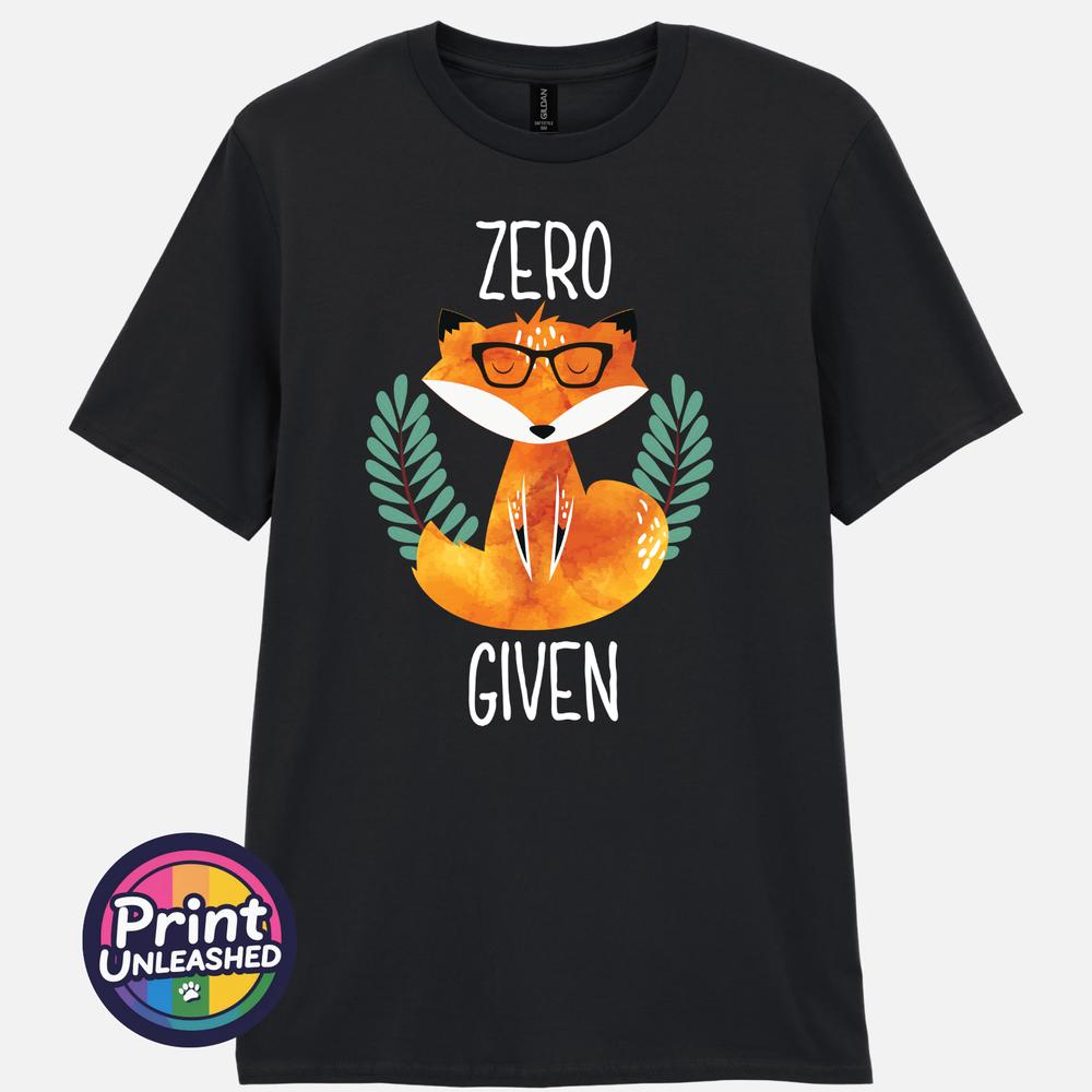 Zero Fox Given Grafik T-Shirt Lustiger Aufdruck Slogan T-Shirt Zen Fuchs Druck Lustiges Geschenk