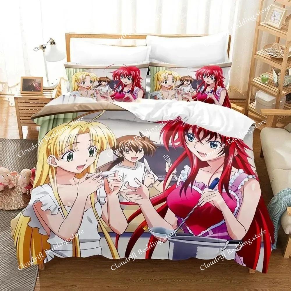 Nytt Kawaii High School DxD Sängklädesset Enkelt Twin Full Queen King Size Sängset Vuxen Barn Sovrum Täcke Set Anime Säng
