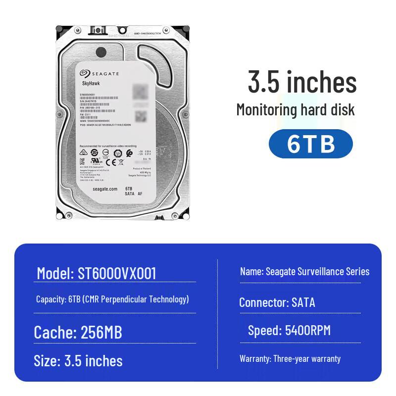 Seagate SkyHawk 6TB Surveillance Hard Drive