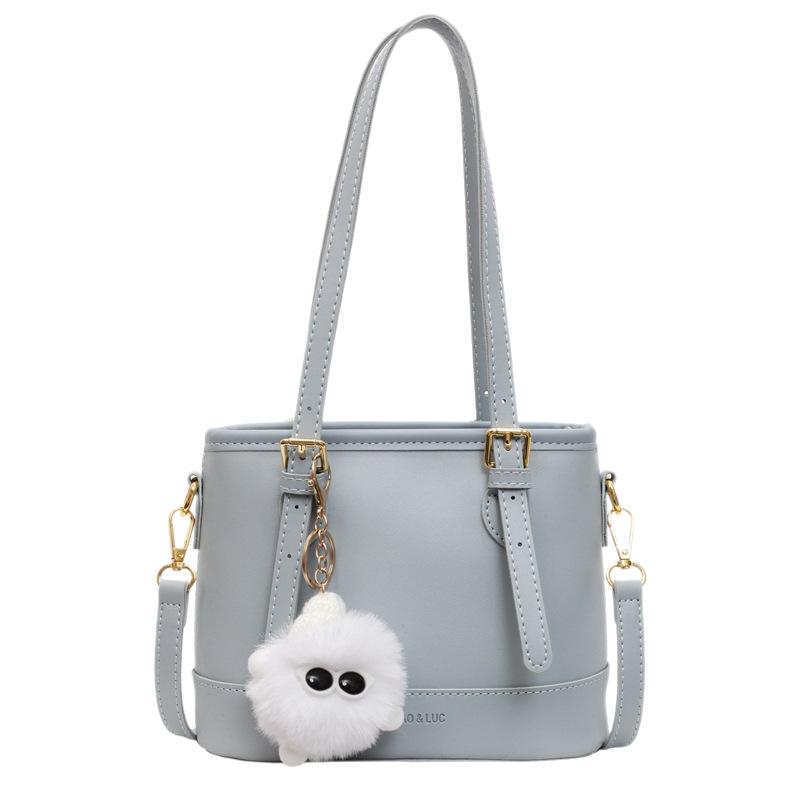 Ny Ensfarget Bærbar Bøtteveske Dame Mote Allsidig Skulder Messenger Bag