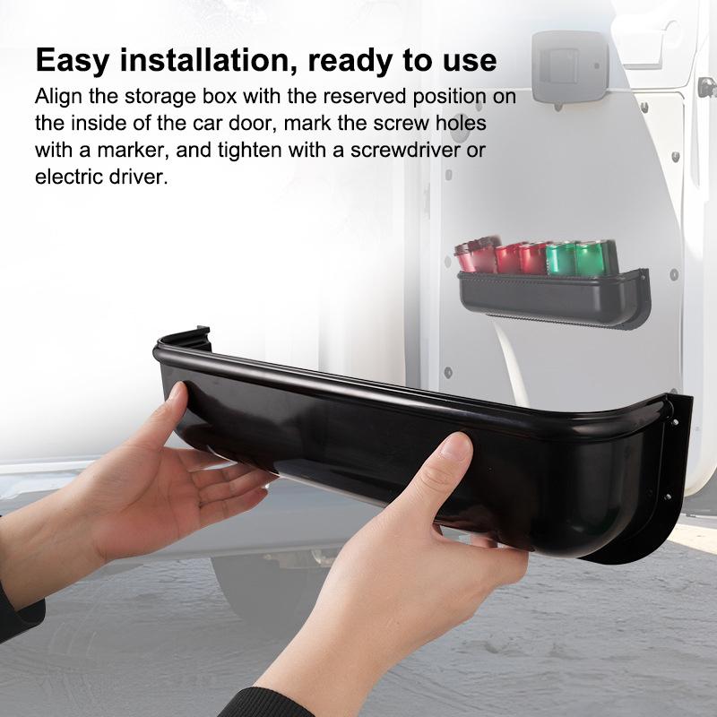 Universal Fit Car Door Handle Tray Box Large Capacity Van Camper Storage Organizer Auto Interior Accessory for Family Trips