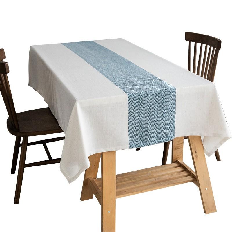 Waterproof Modern Minimalist Linen Blend Table Runner Rectangular Tablecloth Dining Coffee